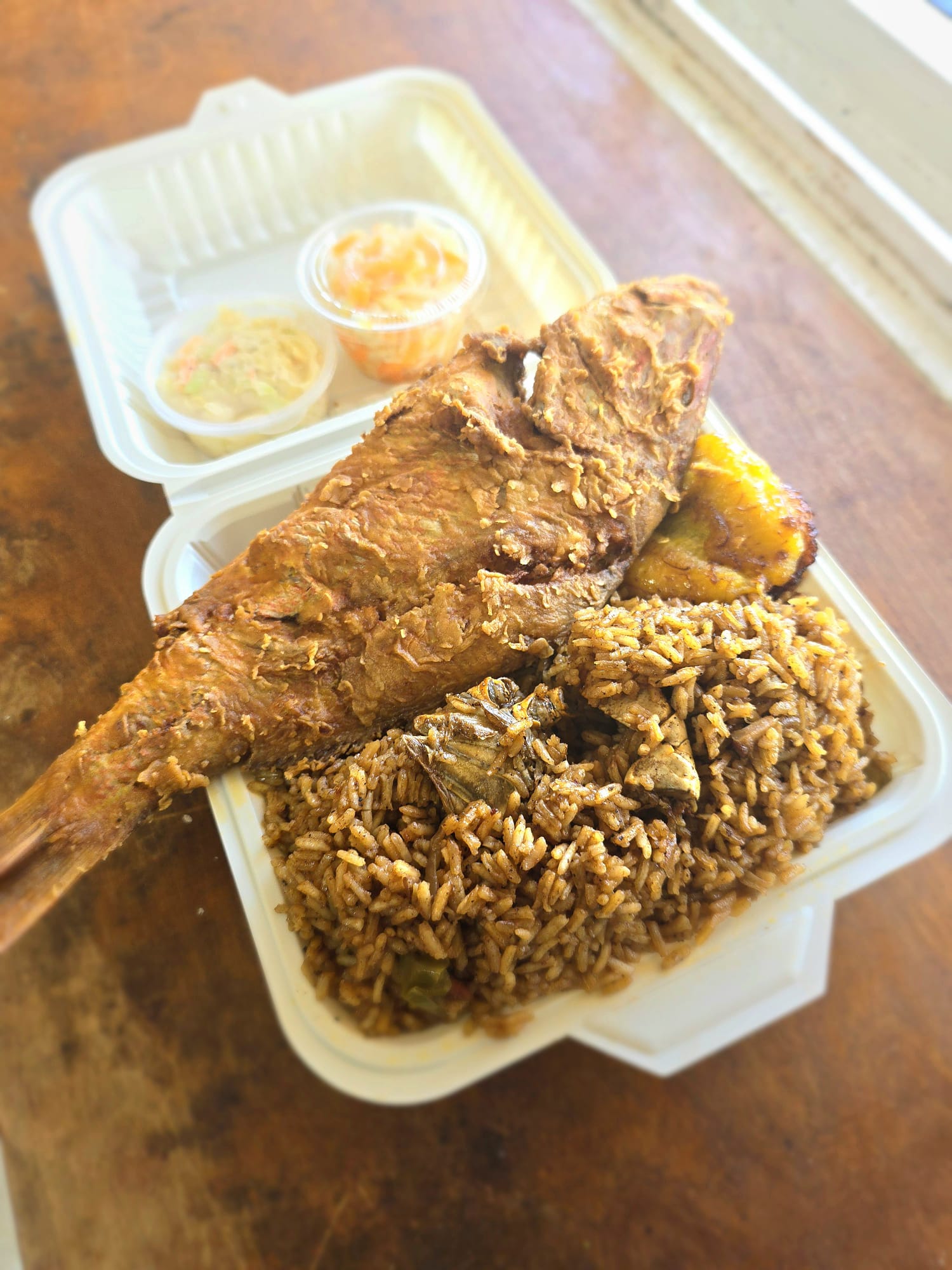 Fried snapper with rice